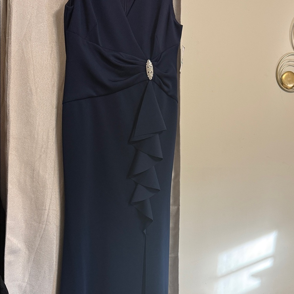 Brand new Jessica Howard Navy maxi Dress with Embellished Waist - Picture 3 of 7
